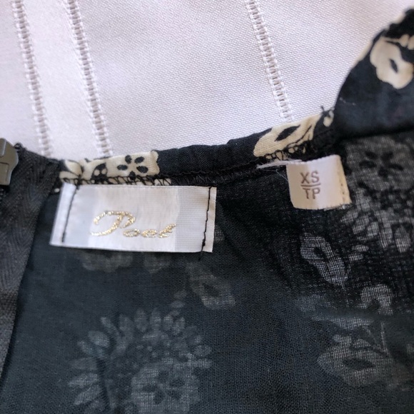 Navy and White Floral Dress with Lace Accents - Picture 13 of 16